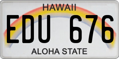 HI license plate EDU676