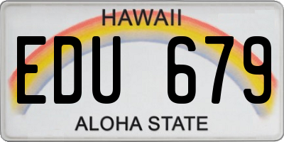 HI license plate EDU679
