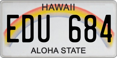 HI license plate EDU684