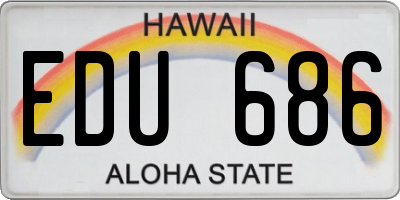HI license plate EDU686