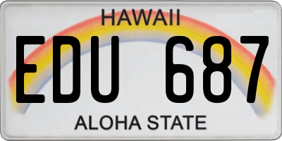 HI license plate EDU687