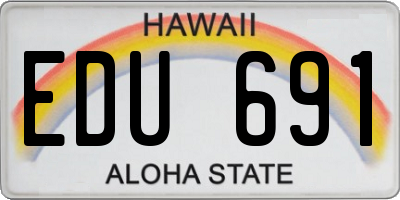 HI license plate EDU691