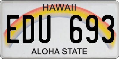 HI license plate EDU693