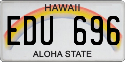 HI license plate EDU696