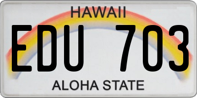 HI license plate EDU703