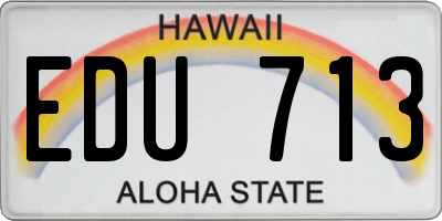 HI license plate EDU713