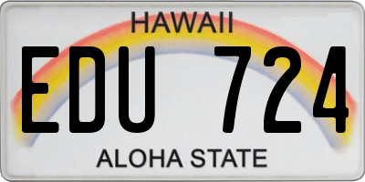 HI license plate EDU724