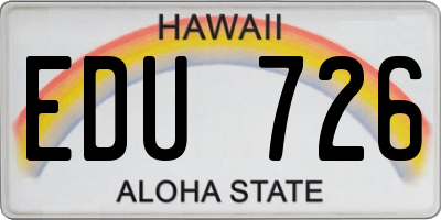 HI license plate EDU726