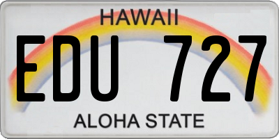 HI license plate EDU727