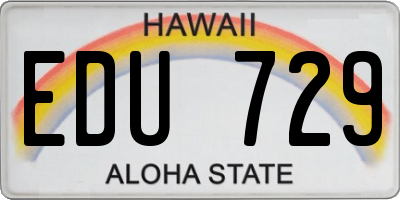 HI license plate EDU729