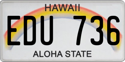 HI license plate EDU736