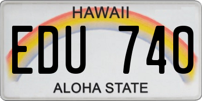 HI license plate EDU740