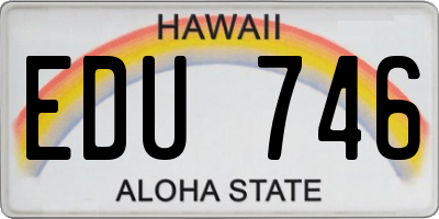 HI license plate EDU746