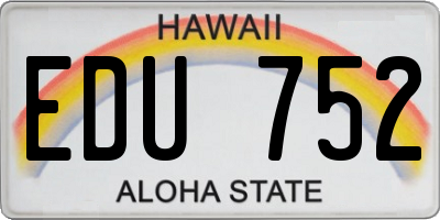 HI license plate EDU752