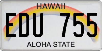 HI license plate EDU755