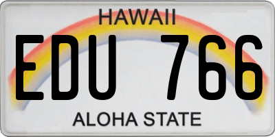 HI license plate EDU766