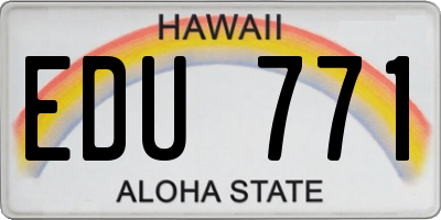 HI license plate EDU771