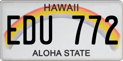 HI license plate EDU772