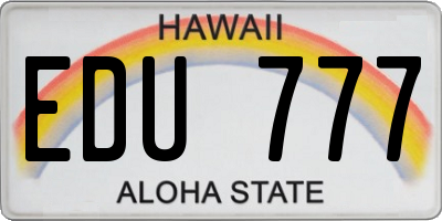HI license plate EDU777