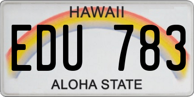HI license plate EDU783
