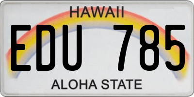 HI license plate EDU785