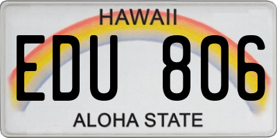 HI license plate EDU806