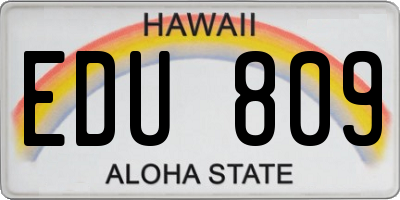 HI license plate EDU809