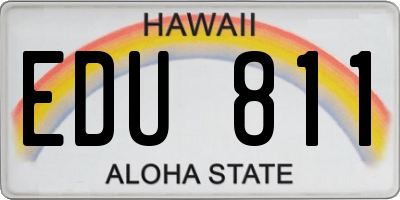 HI license plate EDU811