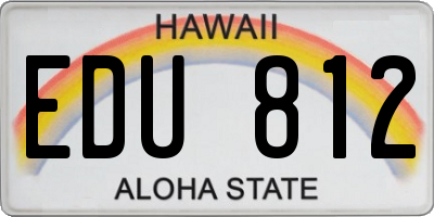 HI license plate EDU812