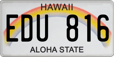 HI license plate EDU816
