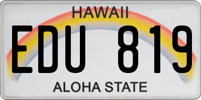 HI license plate EDU819