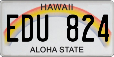 HI license plate EDU824