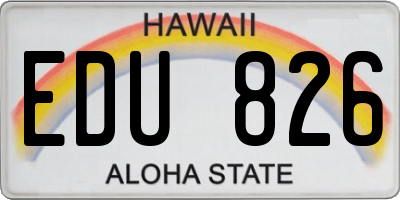 HI license plate EDU826