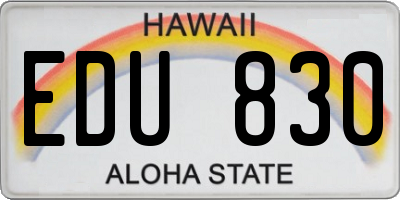 HI license plate EDU830