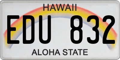 HI license plate EDU832