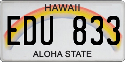 HI license plate EDU833