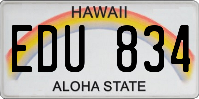 HI license plate EDU834