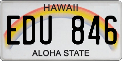 HI license plate EDU846