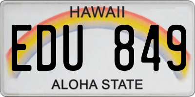 HI license plate EDU849
