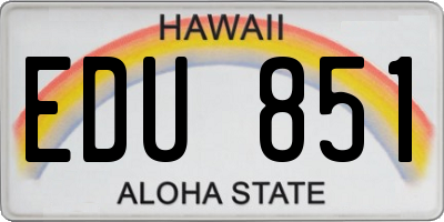 HI license plate EDU851