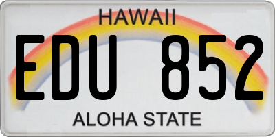 HI license plate EDU852