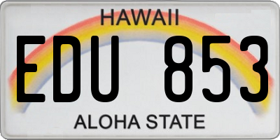 HI license plate EDU853
