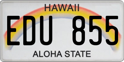 HI license plate EDU855