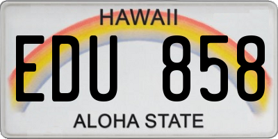 HI license plate EDU858
