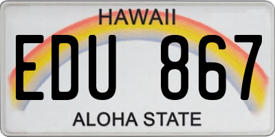 HI license plate EDU867