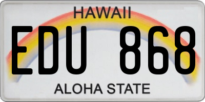 HI license plate EDU868