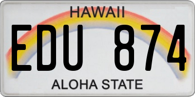 HI license plate EDU874