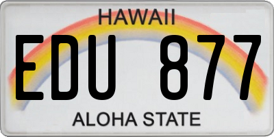 HI license plate EDU877