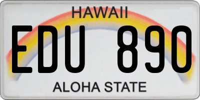 HI license plate EDU890