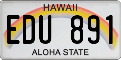 HI license plate EDU891